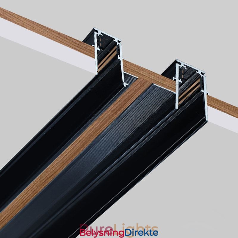 Innfelte Skinnebelysningsskinner Magnetisk Aluminiumsskinneoverflateprofil Ultratynn Skinnelyslist 100 Cm