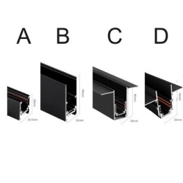 Innfelte Skinnebelysningsskinner Magnetisk Aluminiumsskinneoverflateprofil Ultratynn Skinnelyslist 100 Cm