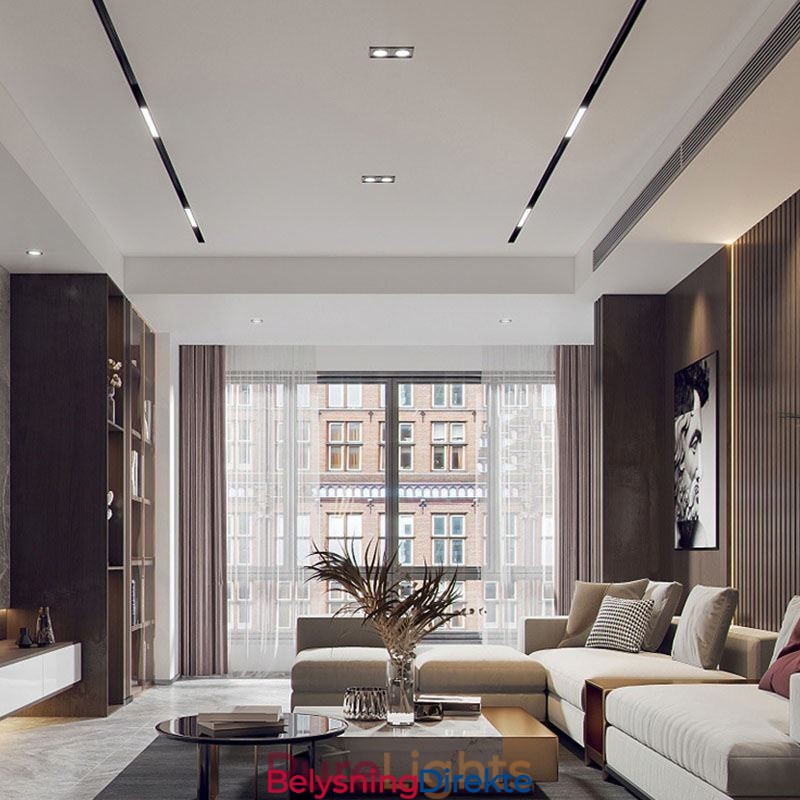 Innfelte Skinnebelysningsskinner Magnetisk Aluminiumsskinneoverflateprofil Ultratynn Skinnelyslist 100 Cm