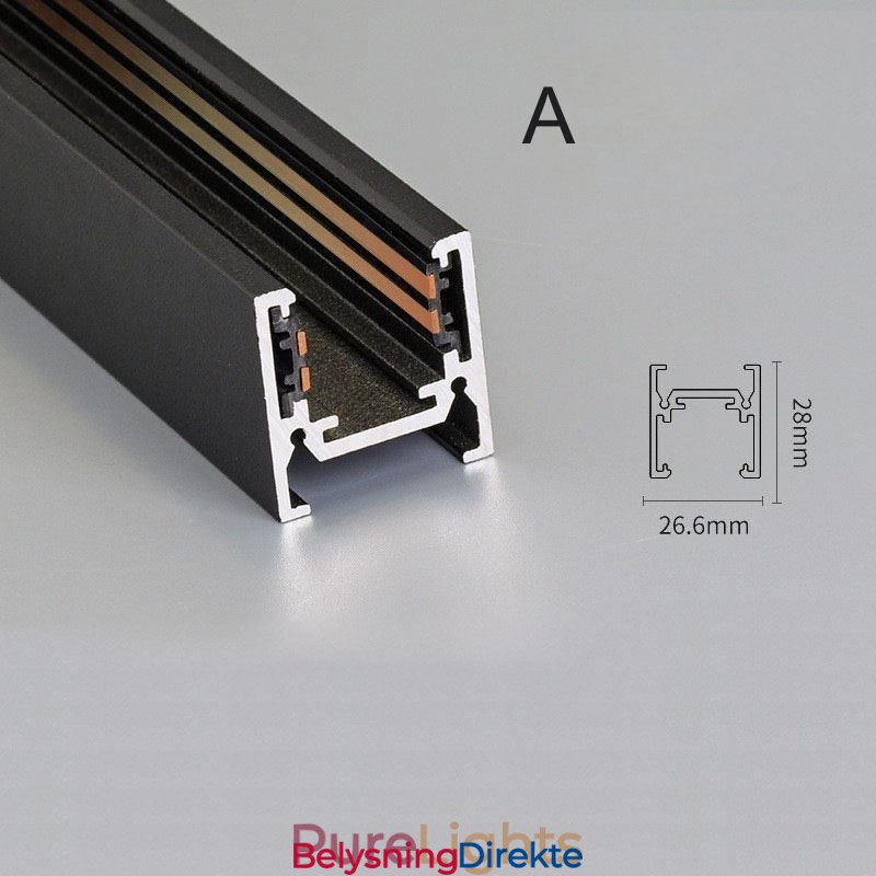 Innfelte Skinnebelysningsskinner Magnetisk Aluminiumsskinneoverflateprofil Ultratynn Skinnelyslist 100 Cm