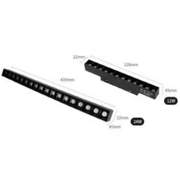 Innfelt Skinnegitter Spotlight Strip Spotlight Magnetisk Skinnegitter Spotlight 36V