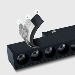 Innfelt Skinnegitter Spotlight Strip Spotlight Magnetisk Skinnegitter Spotlight 36V