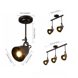 Rustikk Jernspotlight Landlig Vintage Taklampe