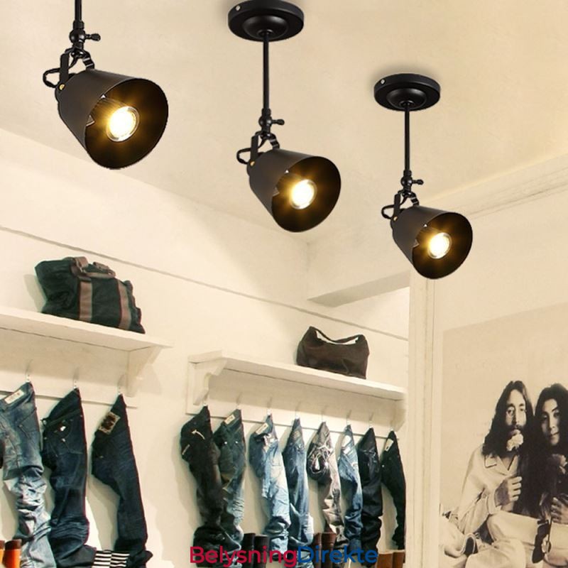 Rustikk Jernspotlight Landlig Vintage Taklampe