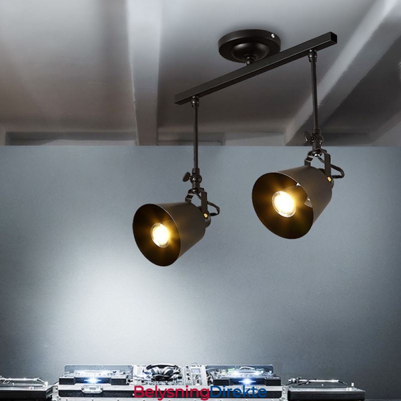 Rustikk Jernspotlight Landlig Vintage Taklampe