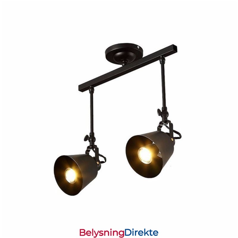 Rustikk Jernspotlight Landlig Vintage Taklampe