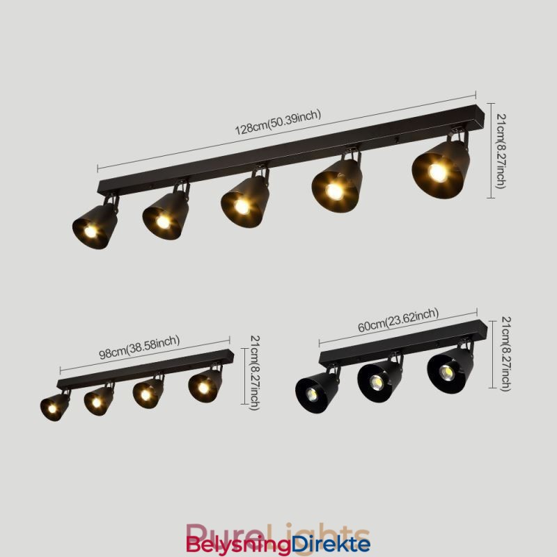 Rustikk Vintage Spotlight Industriell Jernskinnebelysning