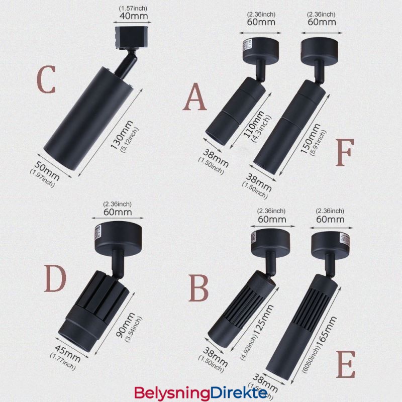 Roterbar Cob-Spotlight Svart Takspotlight (Enkelt Lys)