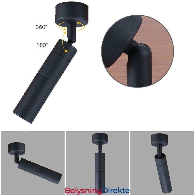 Roterbar Cob-Spotlight Svart Takspotlight (Enkelt Lys)