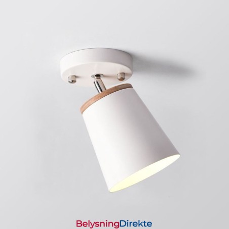 Nordisk Jernspotlight I Tre, Enkel Taklampe (Enkelt Lys)