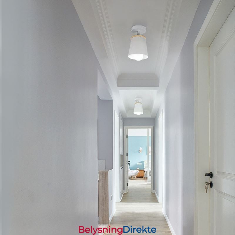 Nordisk Jernspotlight I Tre, Enkel Taklampe (Enkelt Lys)