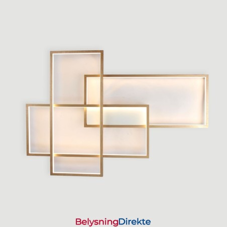 Gullfarget Moderne Taklampe I Aluminium, Innfelt Med Fjernkontrolldimmer, For Stue, Soverom (Kan Også Brukes Som Vegglampe)