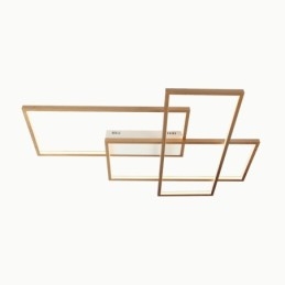 Gullfarget Moderne Taklampe I Aluminium, Innfelt Med Fjernkontrolldimmer, For Stue, Soverom (Kan Også Brukes Som Vegglampe)