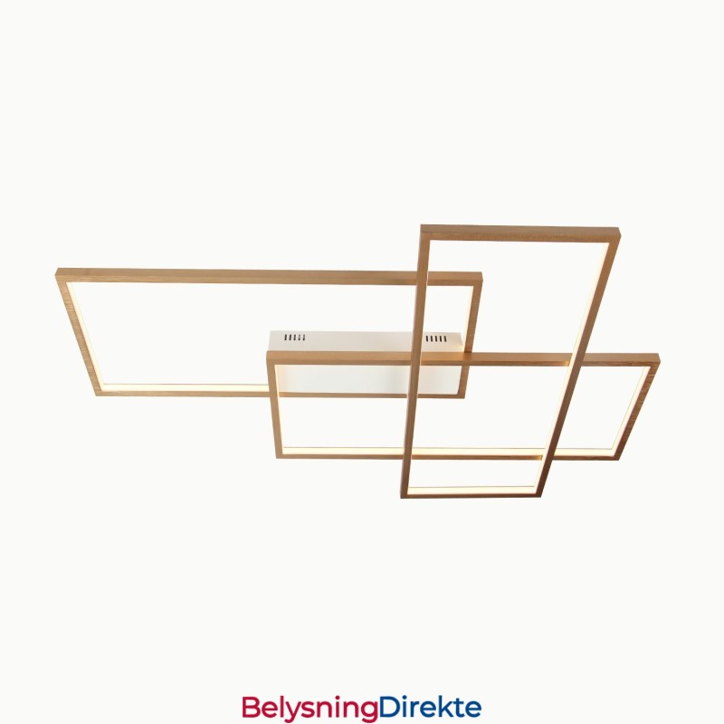 Gullfarget Moderne Taklampe I Aluminium, Innfelt Med Fjernkontrolldimmer, For Stue, Soverom (Kan Også Brukes Som Vegglampe)