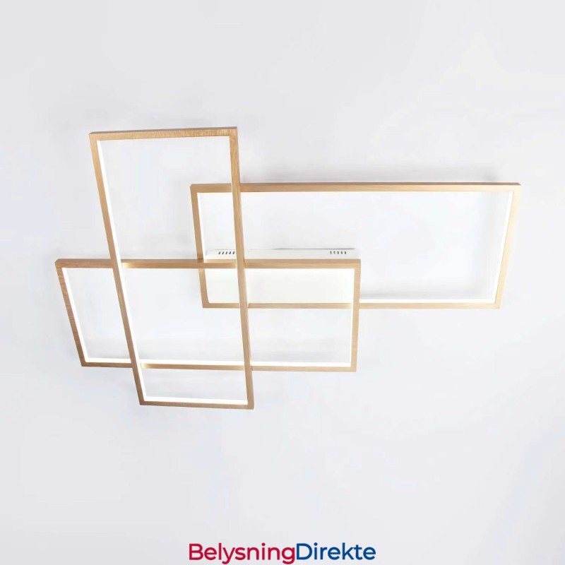 Gullfarget Moderne Taklampe I Aluminium, Innfelt Med Fjernkontrolldimmer, For Stue, Soverom (Kan Også Brukes Som Vegglampe)