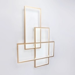 Gullfarget Moderne Taklampe I Aluminium, Innfelt Med Fjernkontrolldimmer, For Stue, Soverom (Kan Også Brukes Som Vegglampe)