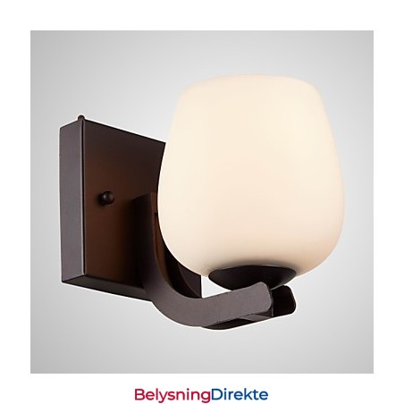 Vegglampe I Jern Med Glassskjerm Klassisk Moderne Belysning Vegglampetter