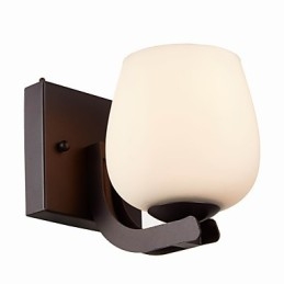 Vegglampe I Jern Med Glassskjerm Klassisk Moderne Belysning Vegglampetter