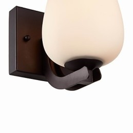 Vegglampe I Jern Med Glassskjerm Klassisk Moderne Belysning Vegglampetter