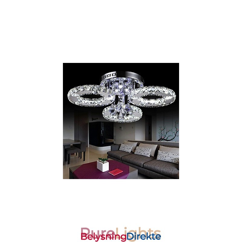 Moderne Samtids Krystall Krom Metall Innfelt Montering