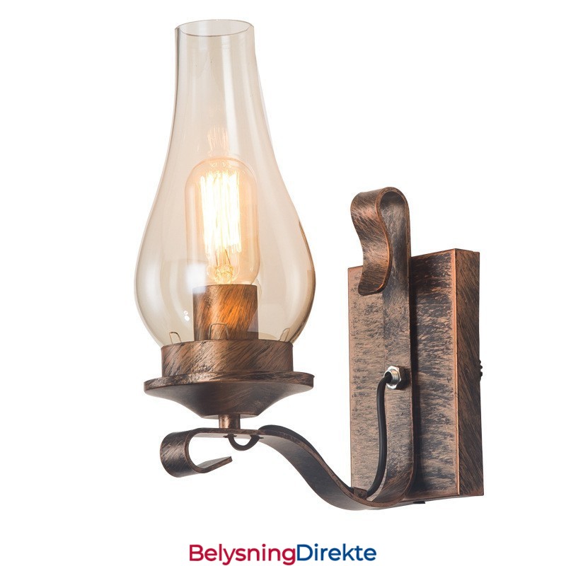Retro Rustikk Nordisk Glass Vegglampe Soverom Nattbord Vegglampe Vintage Industriell Vegglampe