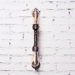 Smidd Jern Vannrørsvegglampe Vintage Midtgangslamper Loftsjernvegglampe Edison Glødepære Fj Db2 046A0