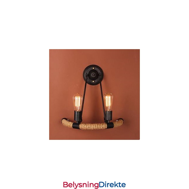 Halvsirkelformet Vegglampe Av Hamptau, Smal Balkongtrappelampe