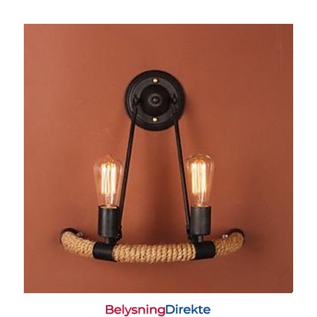 Halvsirkelformet Vegglampe Av Hamptau, Smal Balkongtrappelampe