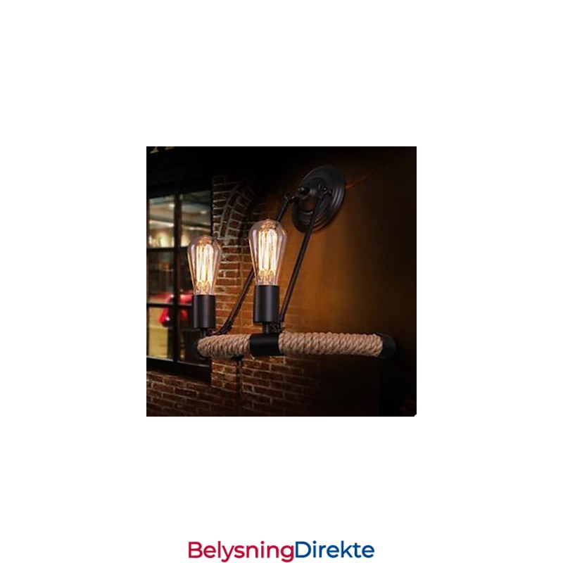 Halvsirkelformet Vegglampe Av Hamptau, Smal Balkongtrappelampe