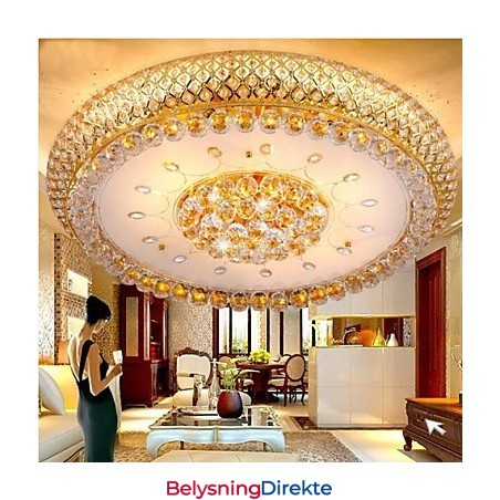 Rund Krystallabsorberende Kuppellampe I Tak, Diameter 80 Cm, Inneholder 15 Pærer