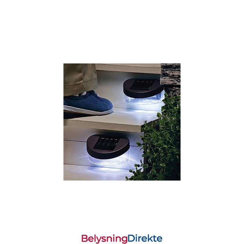 Hvitt Lys Solcelledrevet Lys Sti Vegg Landskapsmontering Hage Gjerde Lys