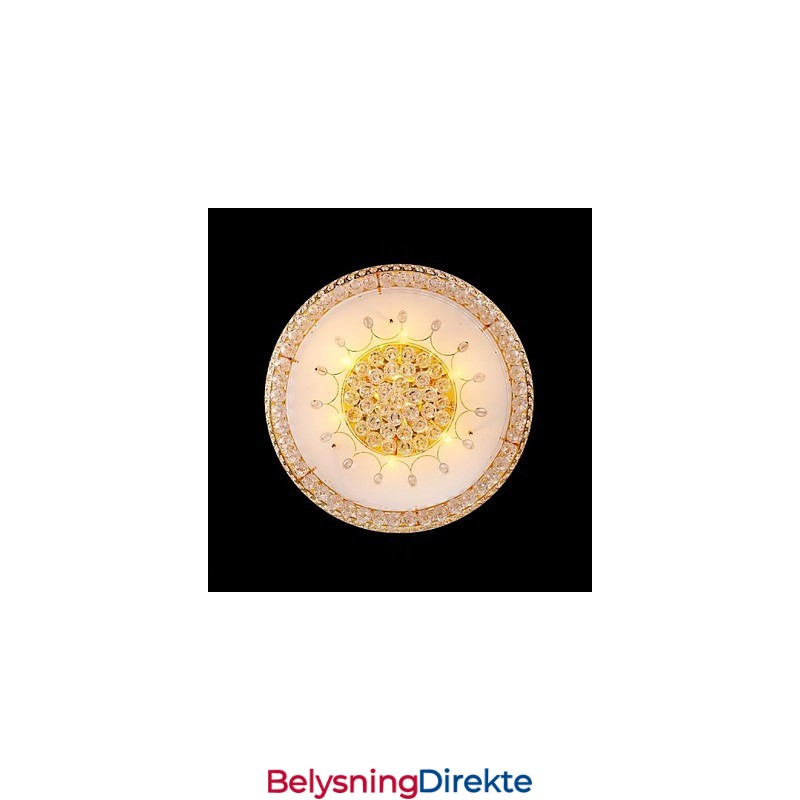 Rund Krystallabsorberende Kuppellampe I Tak, Diameter 80 Cm, Inneholder 15 Pærer