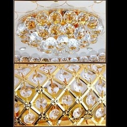 Rund Krystallabsorberende Kuppellampe I Tak, Diameter 80 Cm, Inneholder 15 Pærer