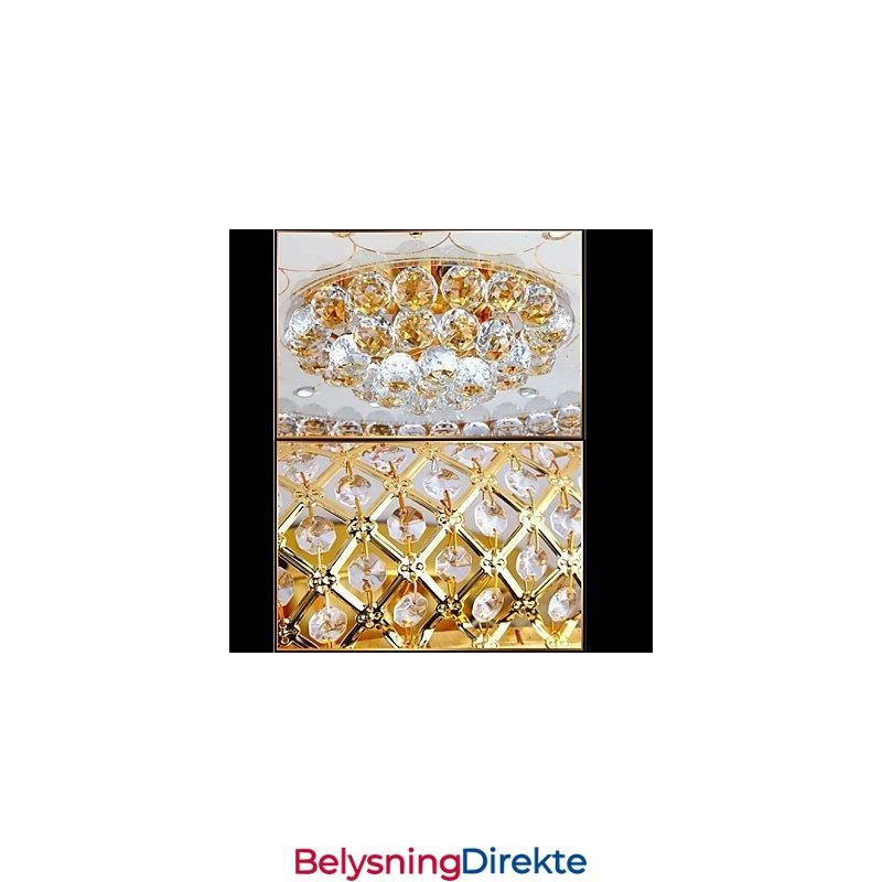 Rund Krystallabsorberende Kuppellampe I Tak, Diameter 80 Cm, Inneholder 15 Pærer