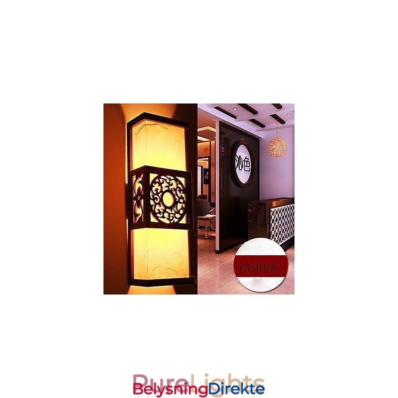 Archaize Korridor Klassisk Vegglampe I Saueskinn