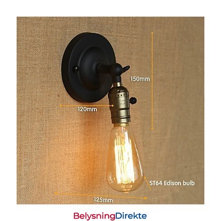 Edison-Lyspære, Midtgang, Retro, Minimalistisk, Nattbord, Kafé, Terrasse, Kanal, Mini Vegglampe