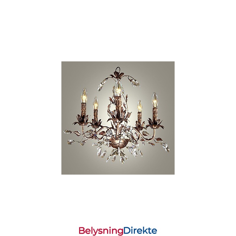 Vintage Stearinlysstil Antikk Messing Metalllysekrone