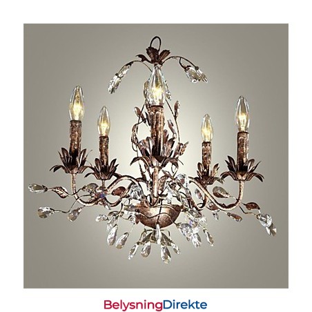 Vintage Stearinlysstil Antikk Messing Metalllysekrone