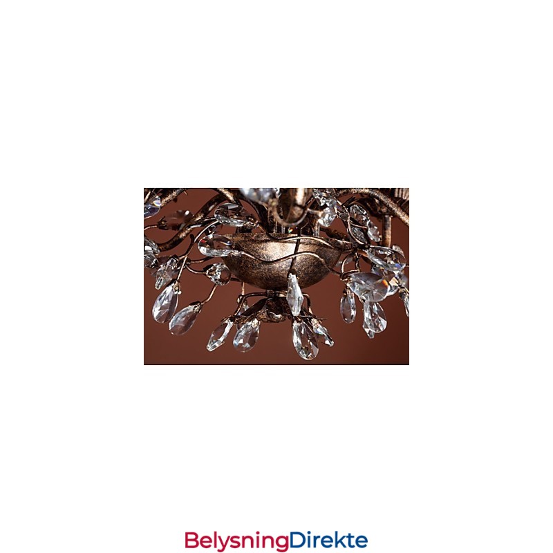 Vintage Stearinlysstil Antikk Messing Metalllysekrone