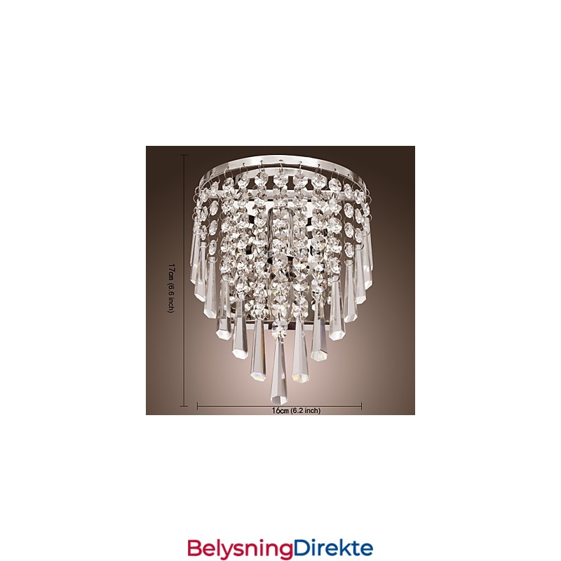 Halvsirkelformet Vegglampe I Krystall