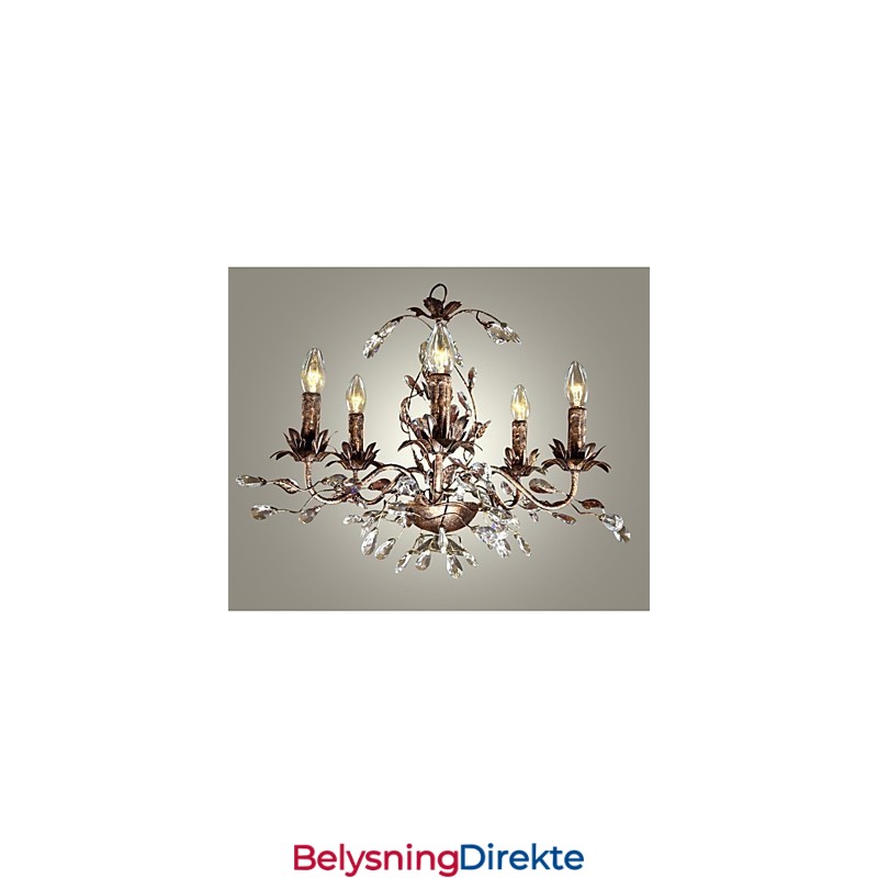 Vintage Stearinlysstil Antikk Messing Metalllysekrone