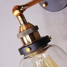 Industriell Edison Simplicity Glassvegglampe I Metall, Veggmontert Lampe Til Spisestue, Arbeidsrom, Kontor, Gang