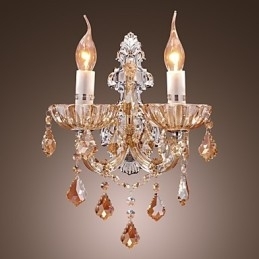 Elegant Krystallvegglampe Med 2 Lys