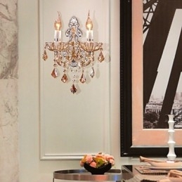 Elegant Krystallvegglampe Med 2 Lys