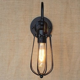 Amerikansk Landlig Stuelampe Soverom Balkong Minimalistisk Matt Svart Nattbordslampe Dekorativ Kunst Vegglampe