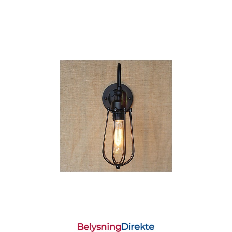 Amerikansk Landlig Stuelampe Soverom Balkong Minimalistisk Matt Svart Nattbordslampe Dekorativ Kunst Vegglampe