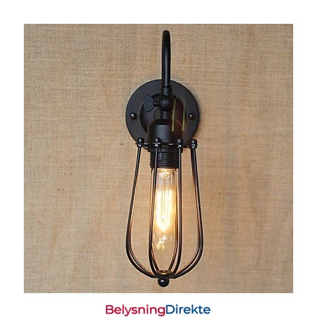 Amerikansk Landlig Stuelampe Soverom Balkong Minimalistisk Matt Svart Nattbordslampe Dekorativ Kunst Vegglampe