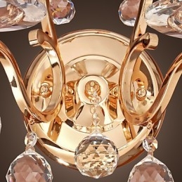 Gyllen Krystallvegglampe Med 2 Lys