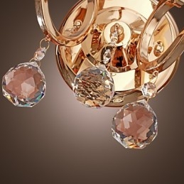 Gyllen Krystallvegglampe Med 2 Lys