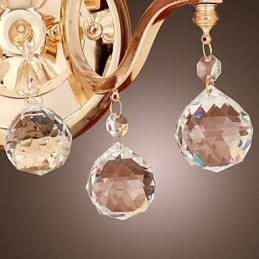 Gyllen Krystallvegglampe Med 2 Lys